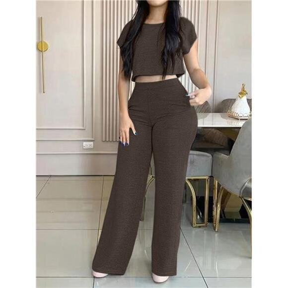 Women's Casual & Elegant Solid Color Pocket Suit, 2 Pcs Set - Picture 2 of 3